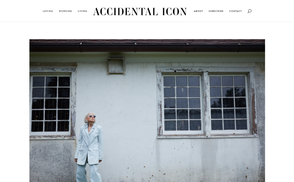 Screenshot of the Accidental Icon fashion blog front page